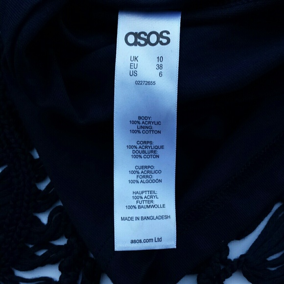 ASOS Women's Navy Crochet Fishnet Overlay Dress 6 - Picture 3 of 7